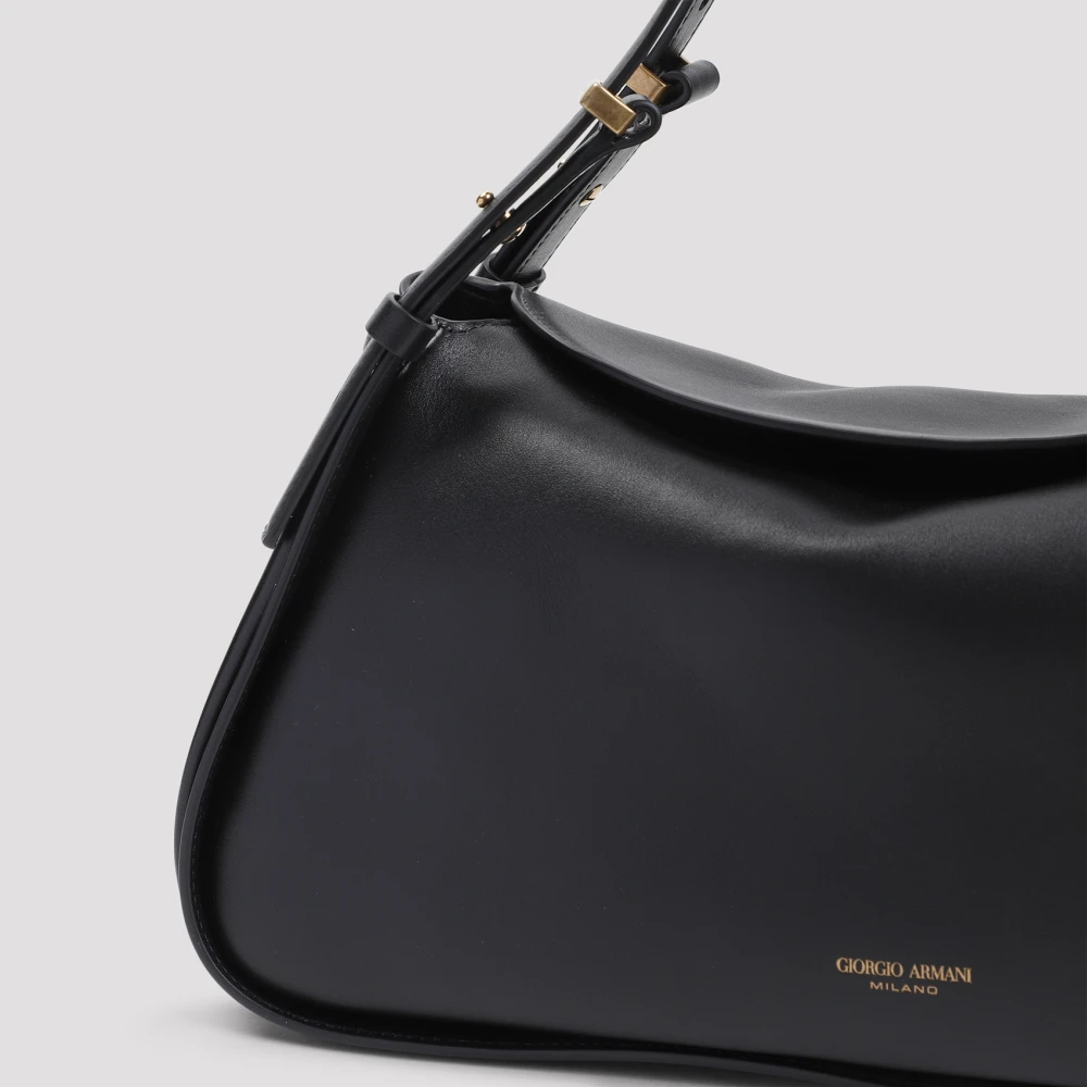 Giorgio Armani Stijlvolle Schoudertas Zwarte Handtas Black Dames
