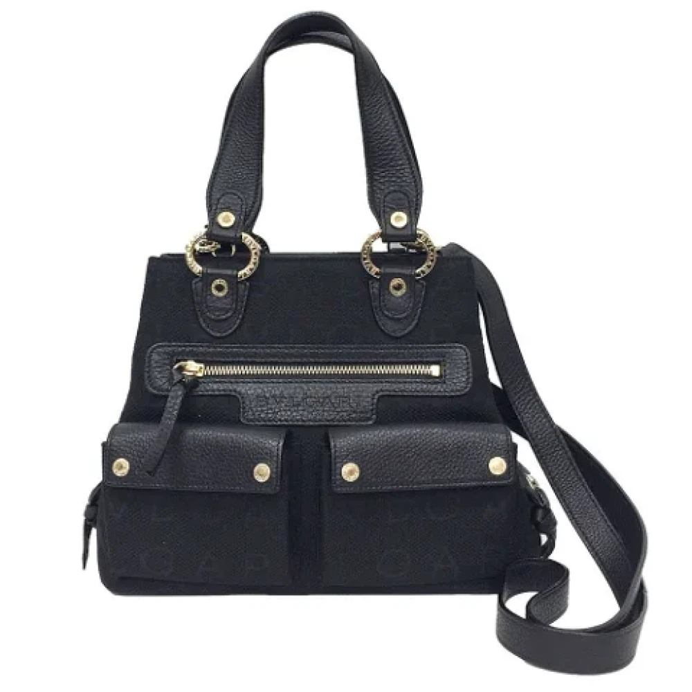 Bvlgari Vintage Pre-owned Leather handbags Black Dames