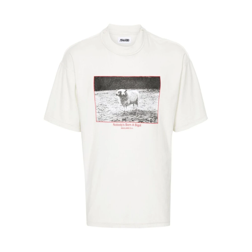 Magliano T-shirt met Grafische Print en Ronde Hals Beige Heren