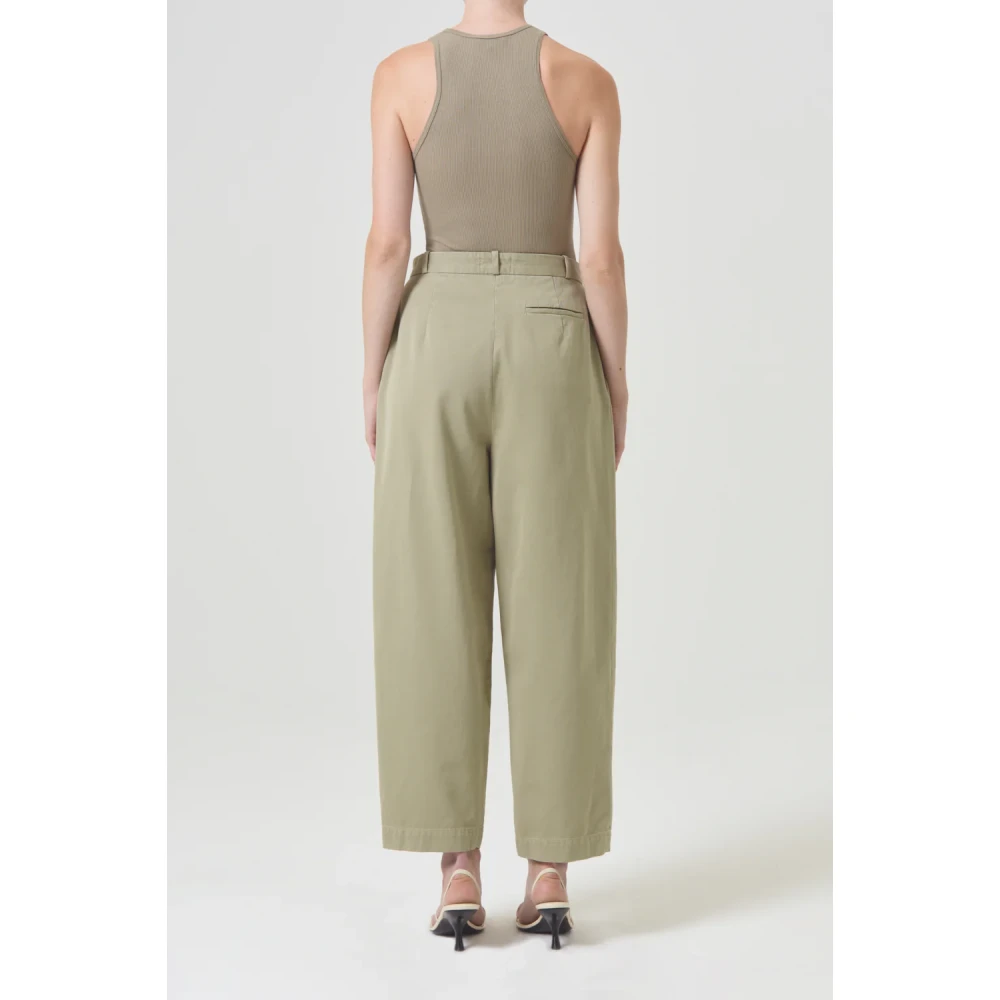 Agolde Cropped Trousers Green Dames