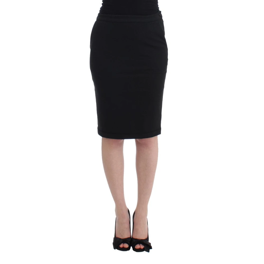Gianfranco Ferré Elegante Zwarte Pencil Rok met Zijrits Black Dames