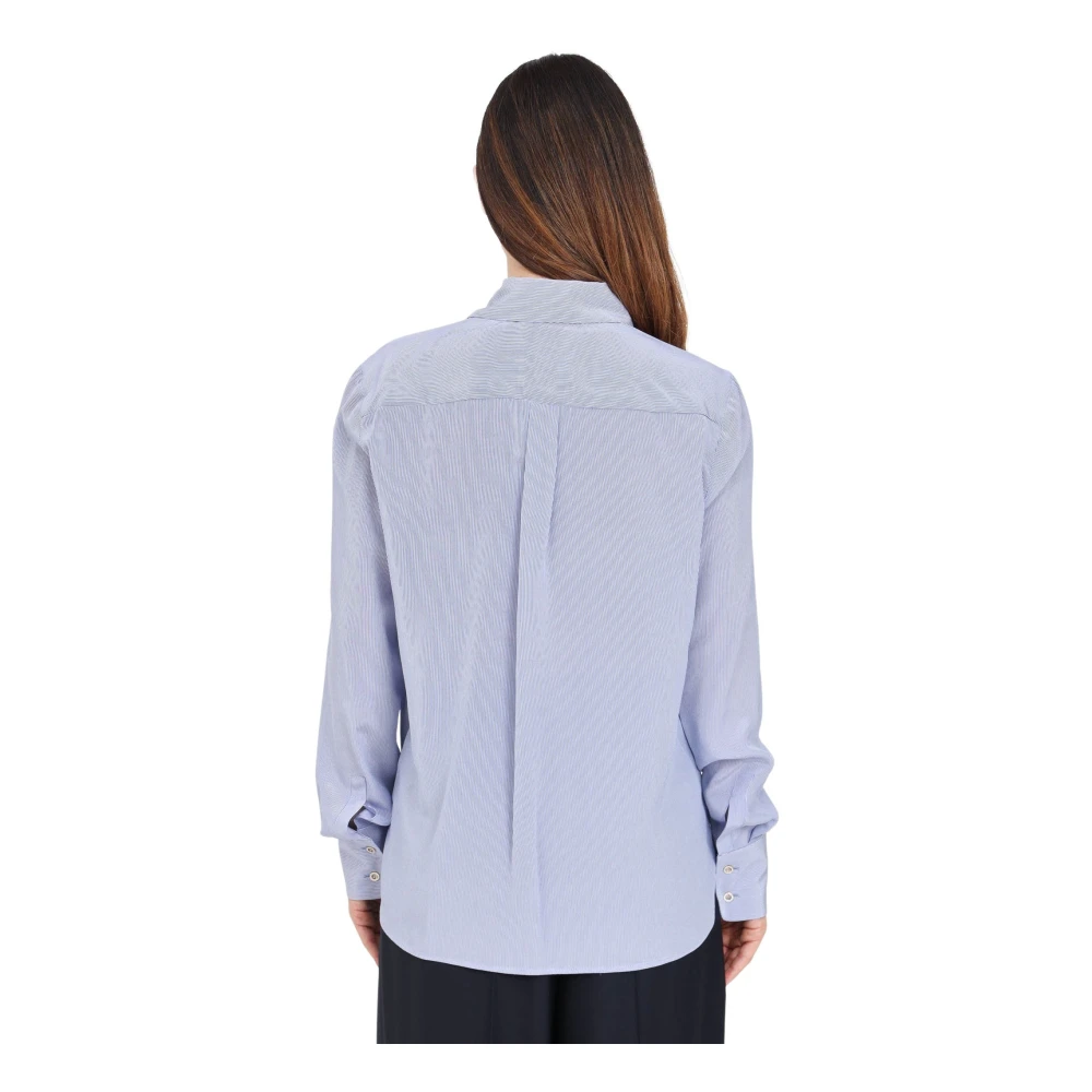 Max Mara Blauw Gestreept Overhemd Elegant Veelzijdig Blue Dames