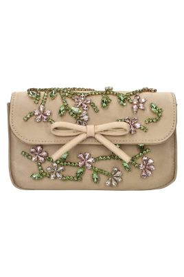 Satin och strass clutch