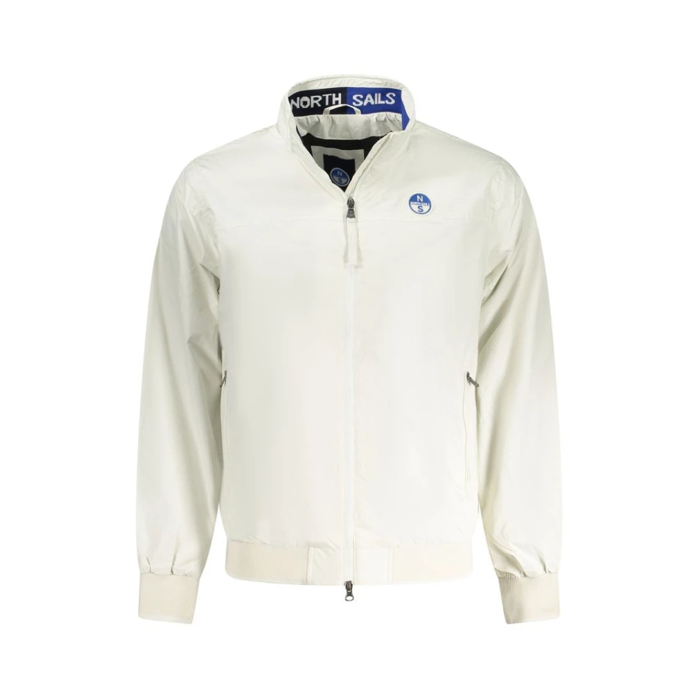 North Sails Men's White Polyamide Jacket With Pockets And Logo