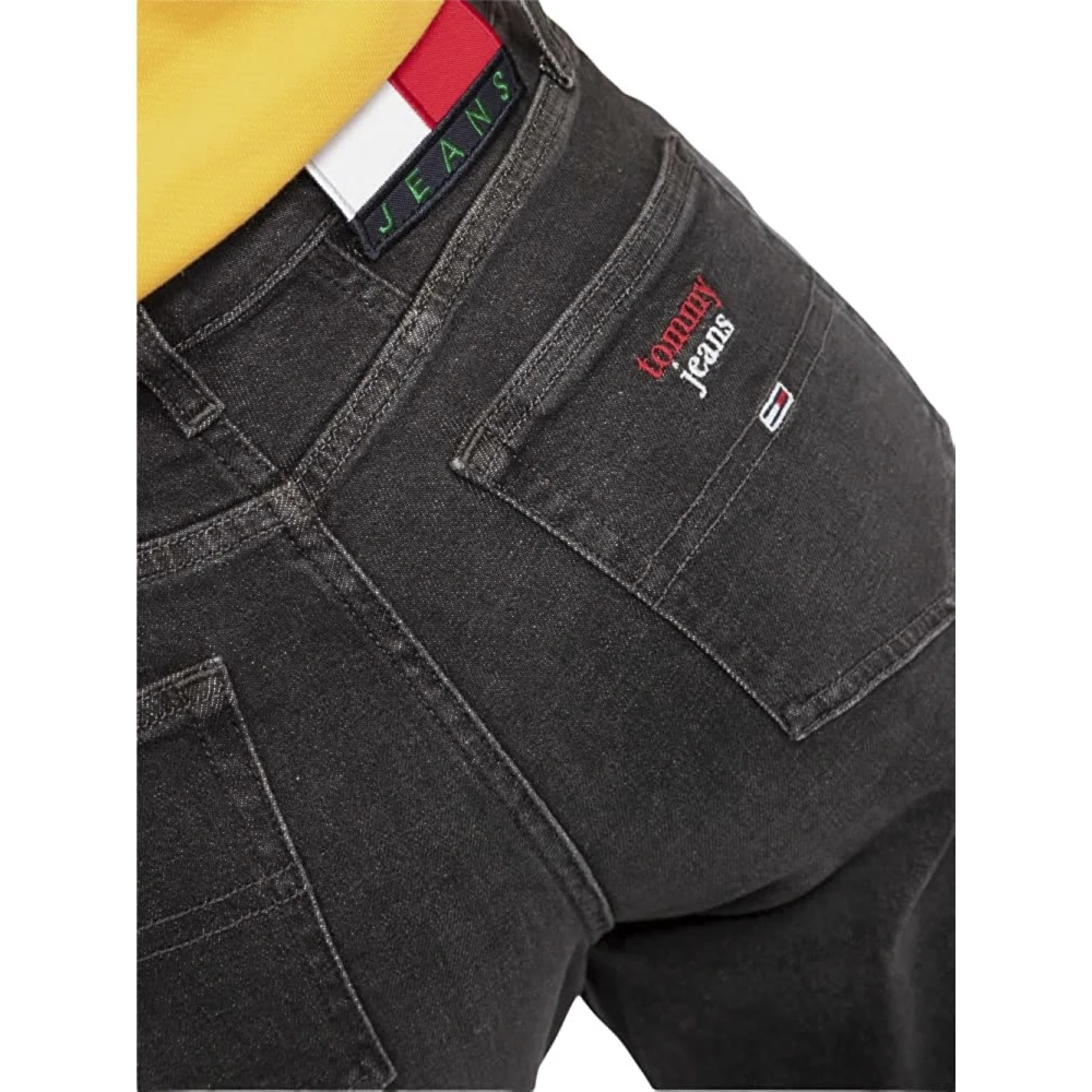 Tommy Jeans Klassieke Denim Jeans met Vijf Zakken Black Dames