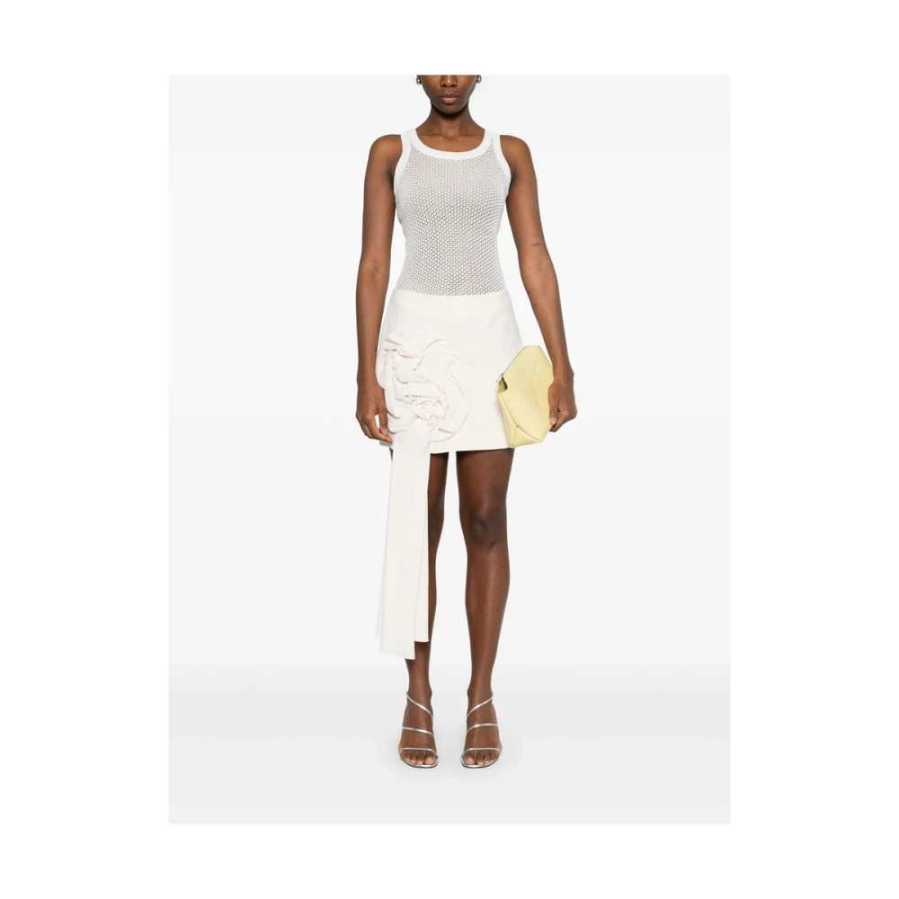 Marella Rok met bloemenapplicatie en ceintuur White Dames