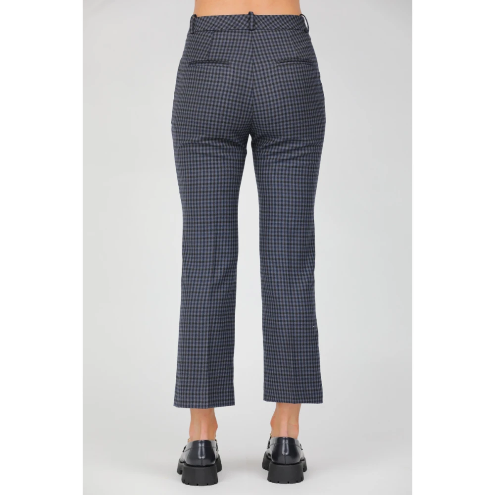 Rosso35 Geruite trompetbroek Blue Dames
