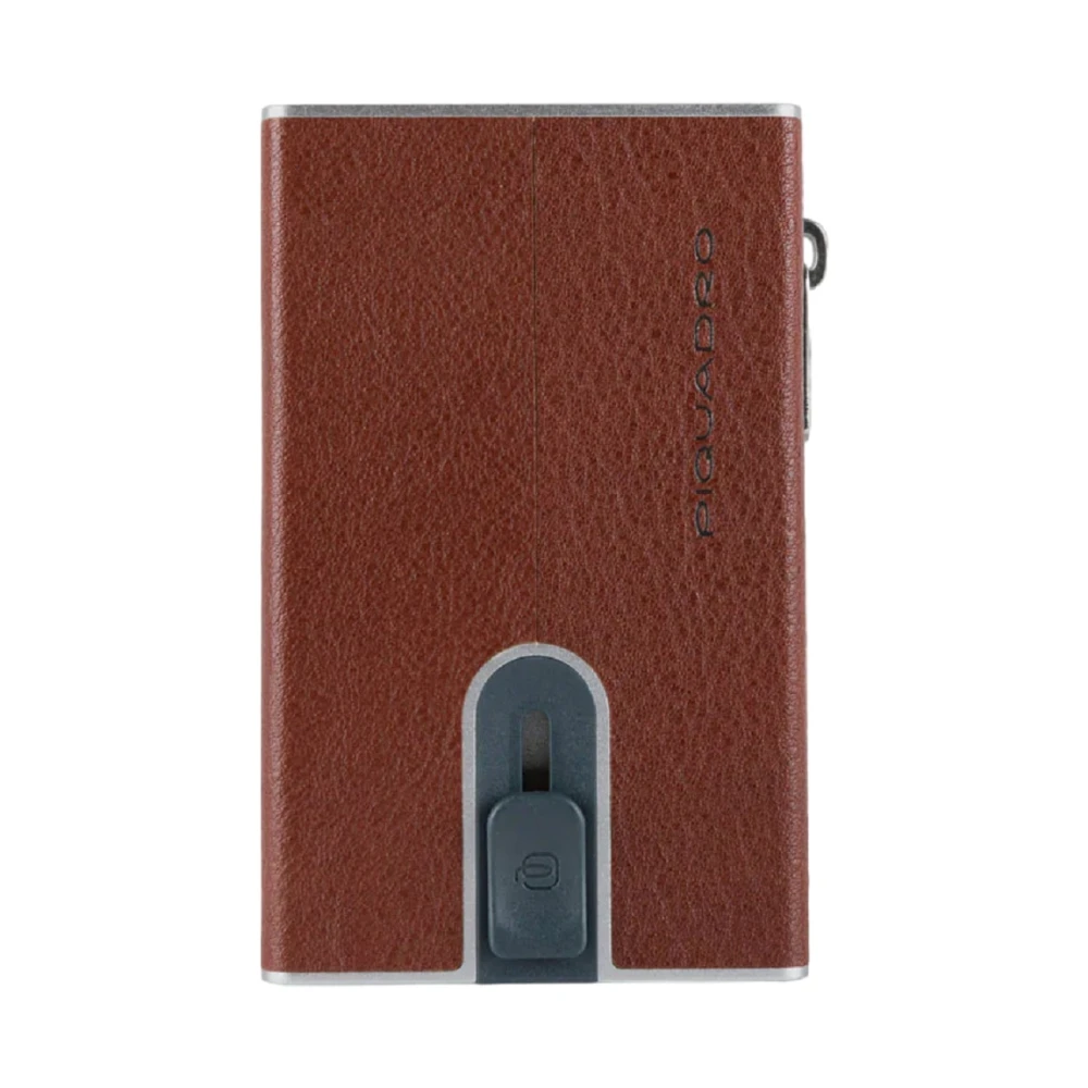 Piquadro Men's Brown Wallets & Cardholders, One Size, Leather Compact Wallet With Rfid