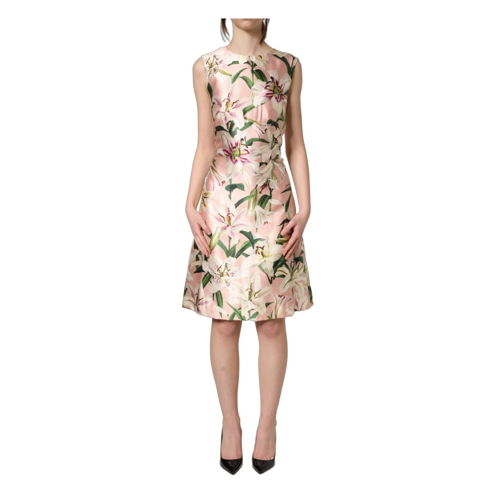 Dolce & Gabbana Women's Multicolor Lily Print Sleeveless Sheath Dress - Midi Dresses - Xs - Dresses