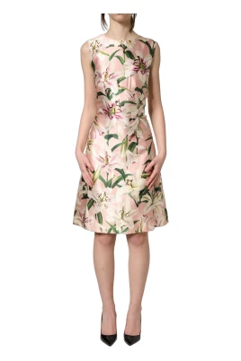 Lily Print Sleeveless Sheath Dress