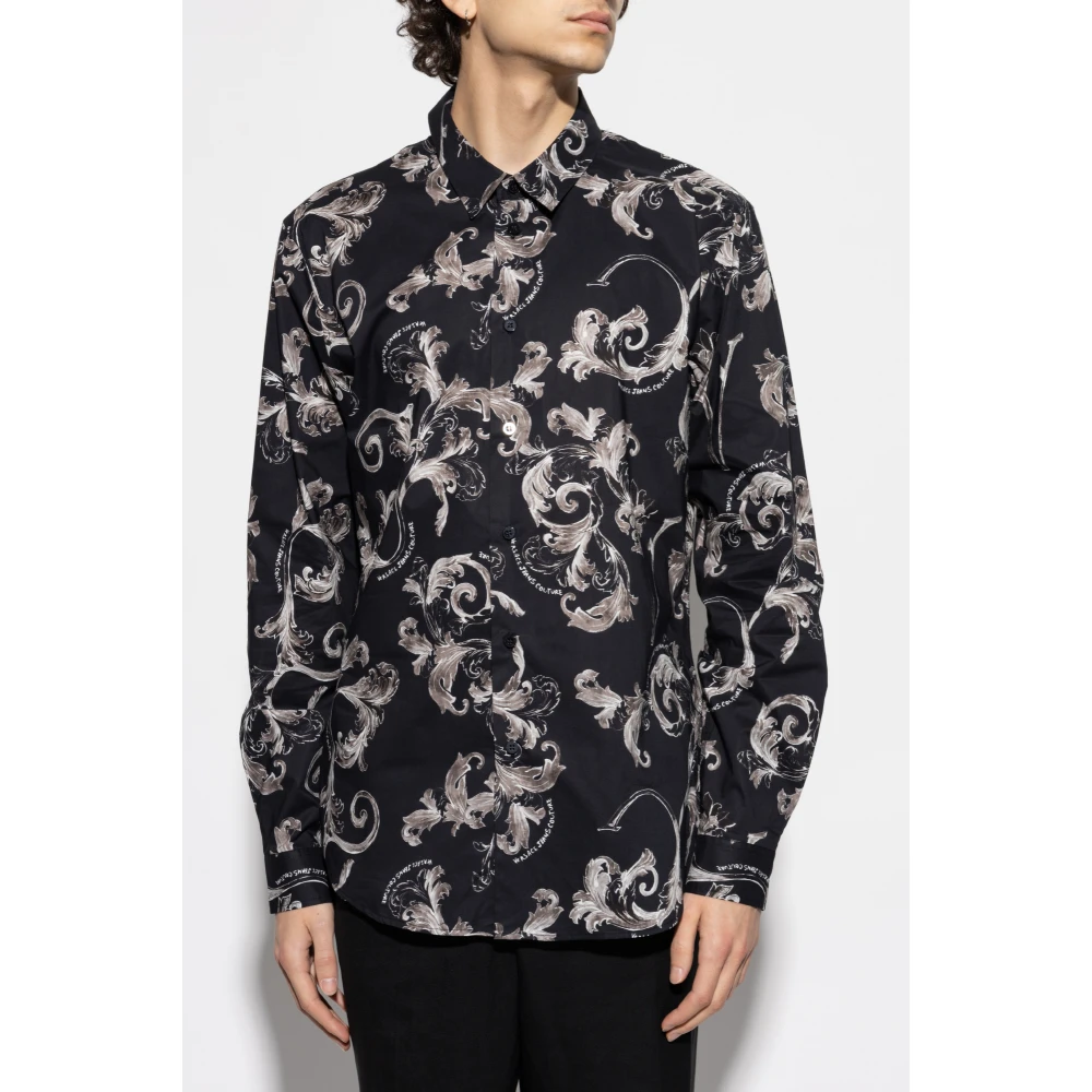 Versace Jeans Couture Overhemd met patroon Black Heren