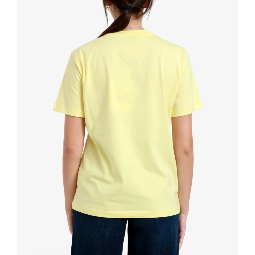 Msgm Gele Katoenen Logo T-shirt Yellow Dames