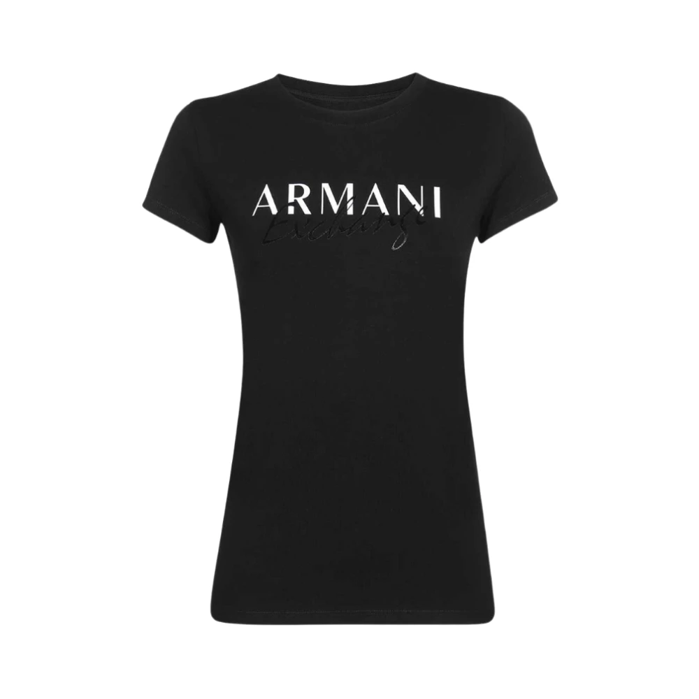Armani Exchange Klassieke Stijl T-Shirt Diverse Kleuren Black Dames