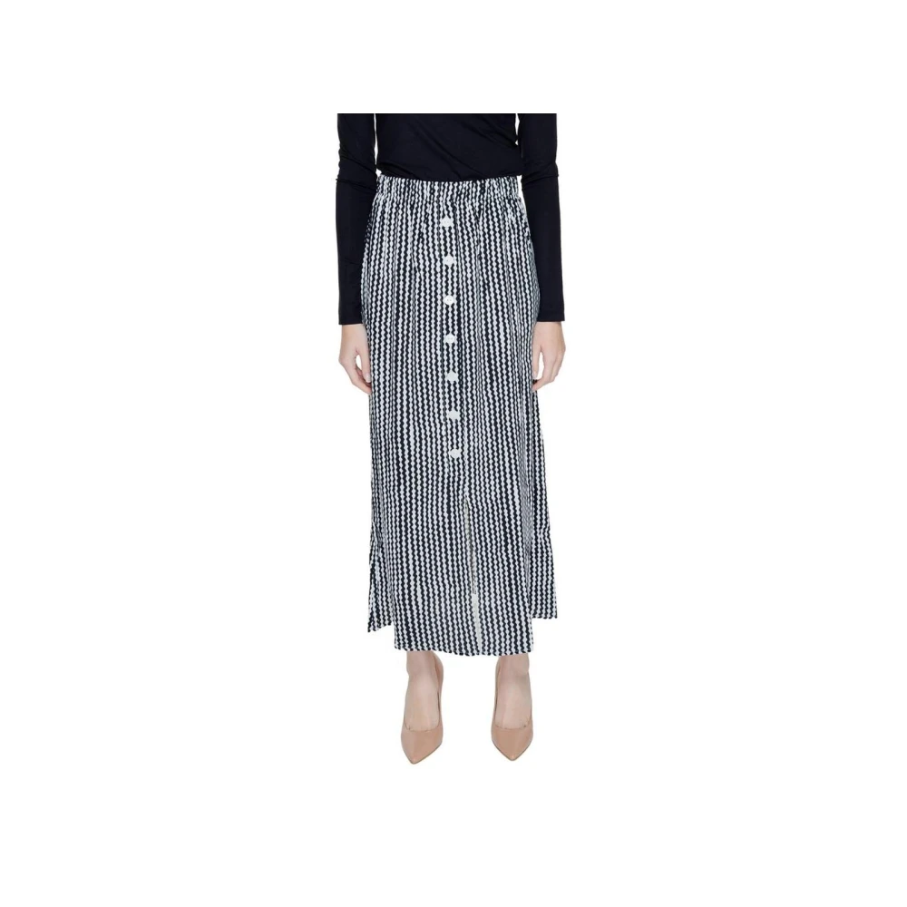 Only Stijlvolle Button Front Midi Rok Black Dames