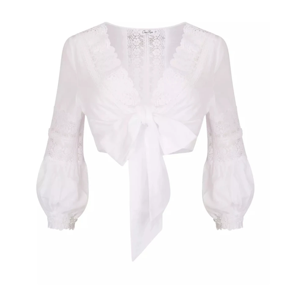 Charo Ruiz Ibiza Vit V-ringad blus Vania White, Dam