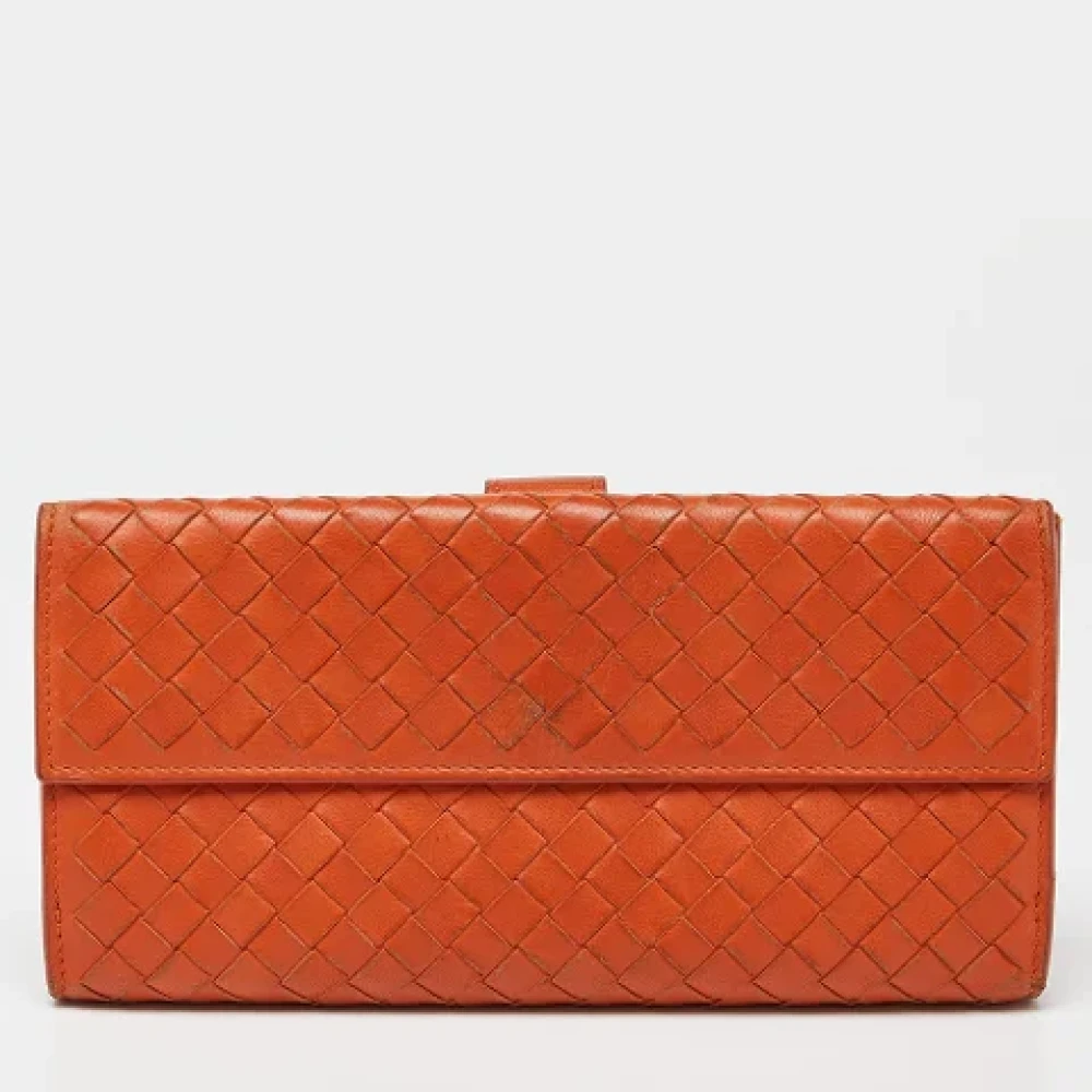 Bottega Veneta Vintage Pre-owned Leather wallets Orange Dames