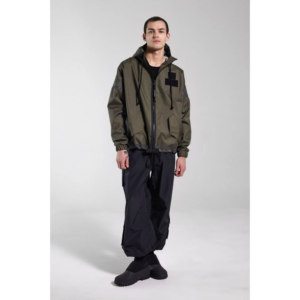 Stutterheim Korte capuchon regenjas met rits Green Heren