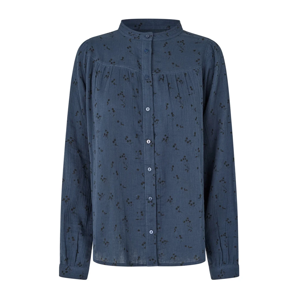 Lollys Laundry Nickyll Shirt Ls Skjorter Donkerblauw Blue Dames
