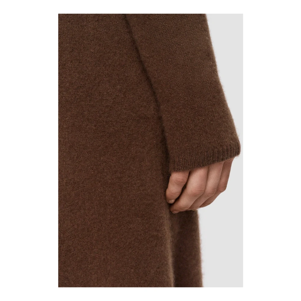 joseph Luxe Geborstelde Cashmere Fit to Flare Jurk Brown Dames