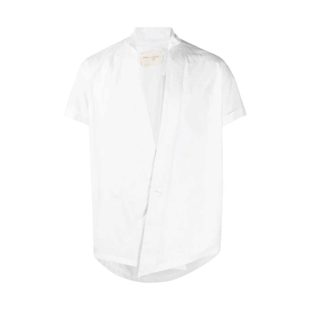 Greg Lauren Ivoorwitte V-hals Katoenen Shirt White Heren