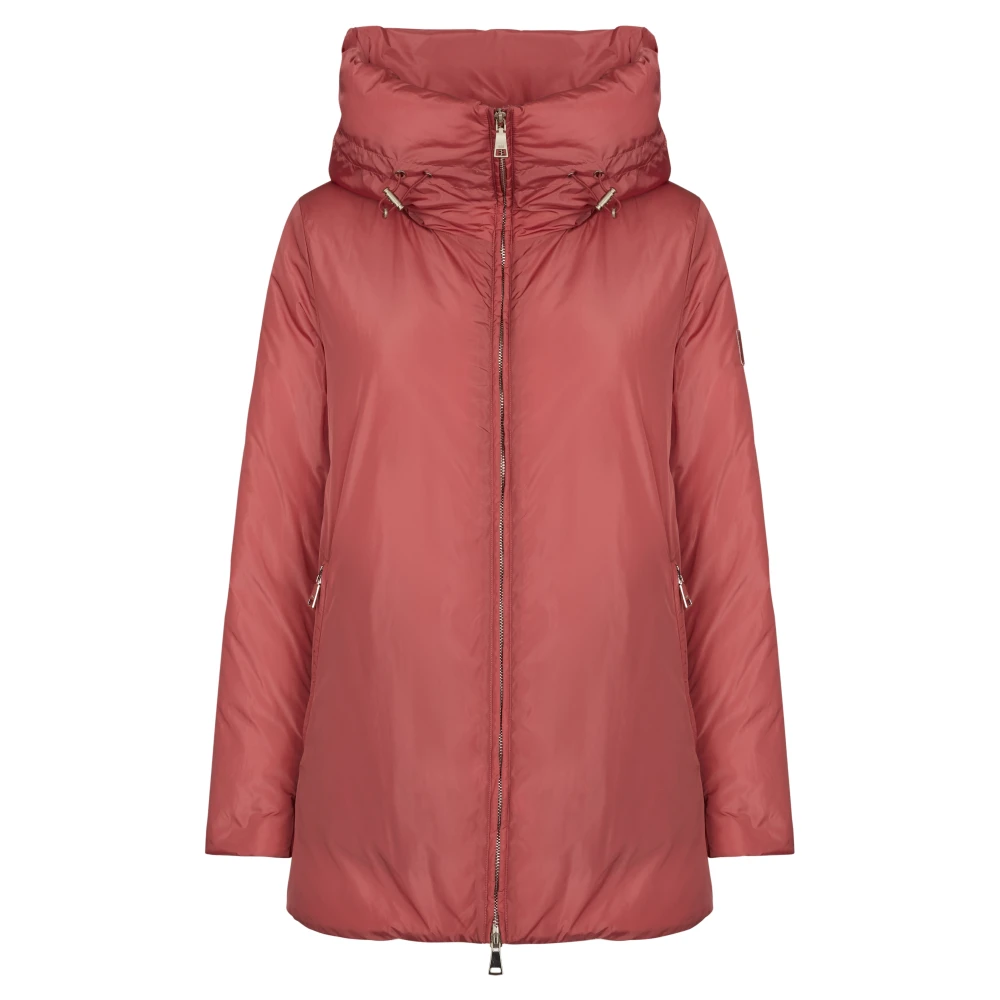 Add A-Lijn IN Glanzend Nylon MET Capuchon Red Dames