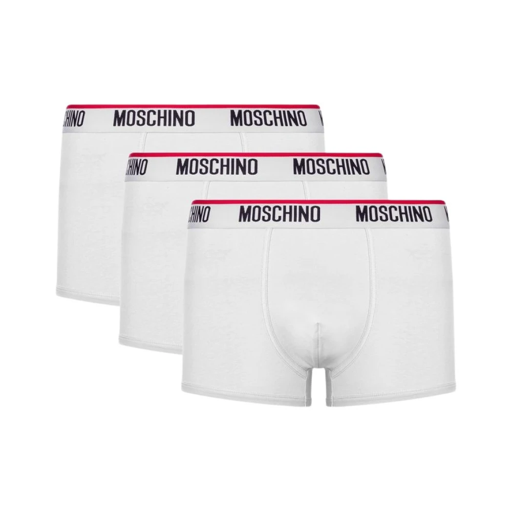 Moschino Men's White Underpants, S, Logo Band Set Of 3 Boxers