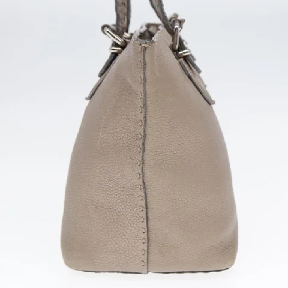 Fendi Vintage Pre-owned Leather fendi-bags Gray Dames