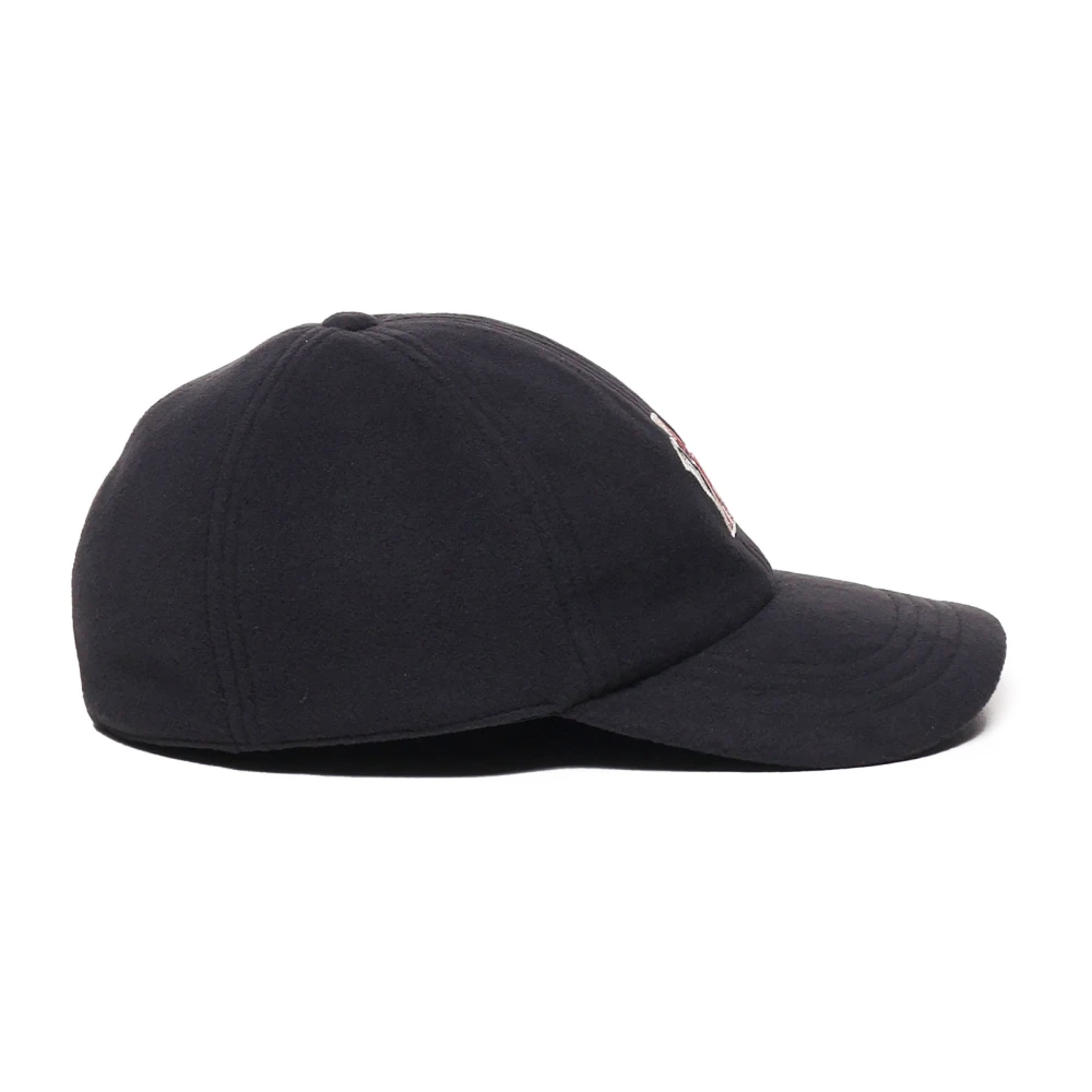Moncler Zwarte Baseballpet met Voorkantlogo Black Heren