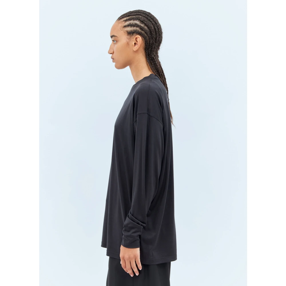 The Row Zijden Jersey Crewneck T-shirt Black Dames