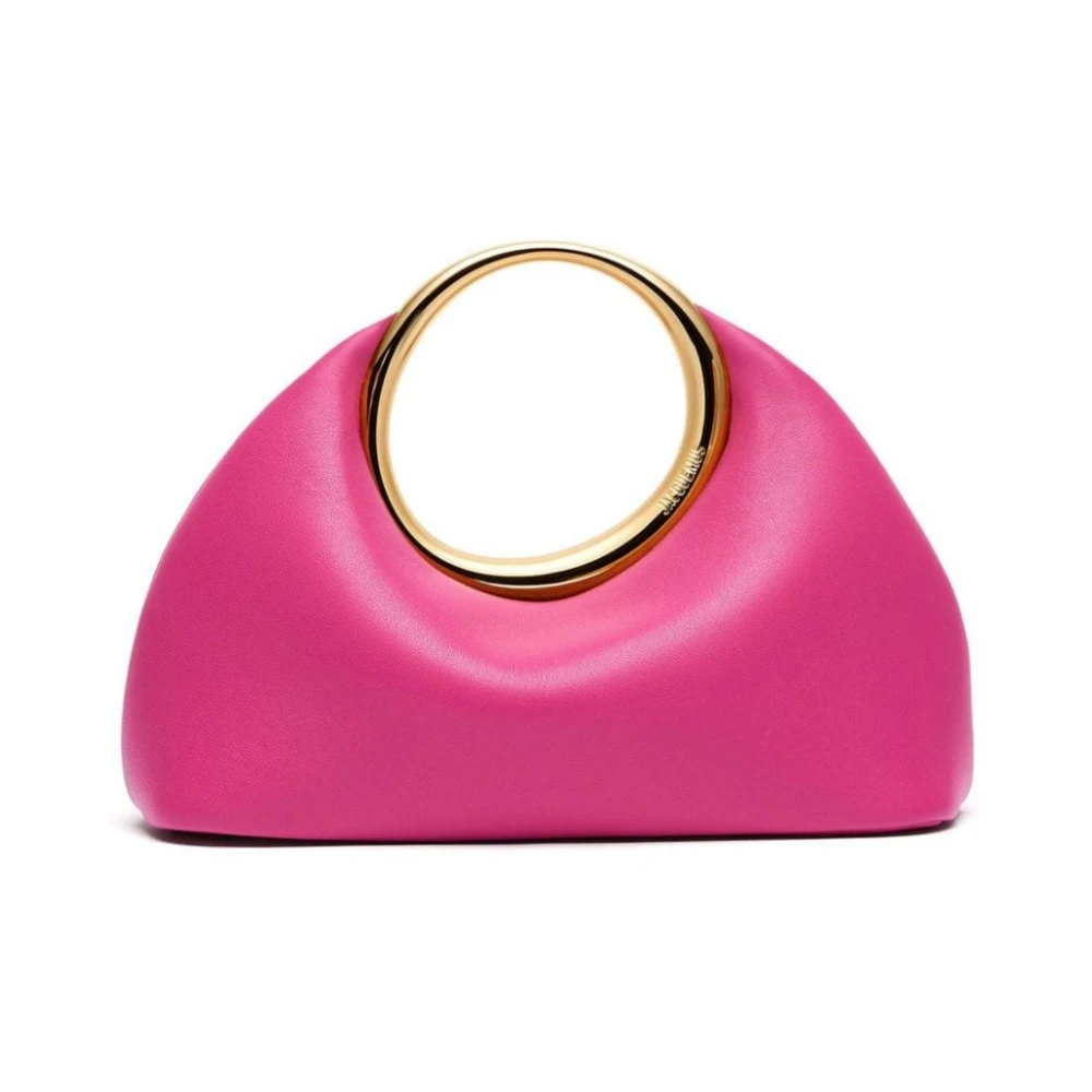 Jacquemus Roze Leren Mini Tas met Ring Handvat Pink Dames