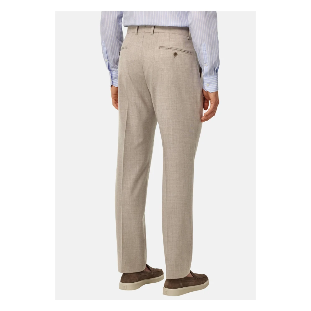 Boggi Milano B Aria B Aria Broek van Stretch Zuivere Wol Beige Heren