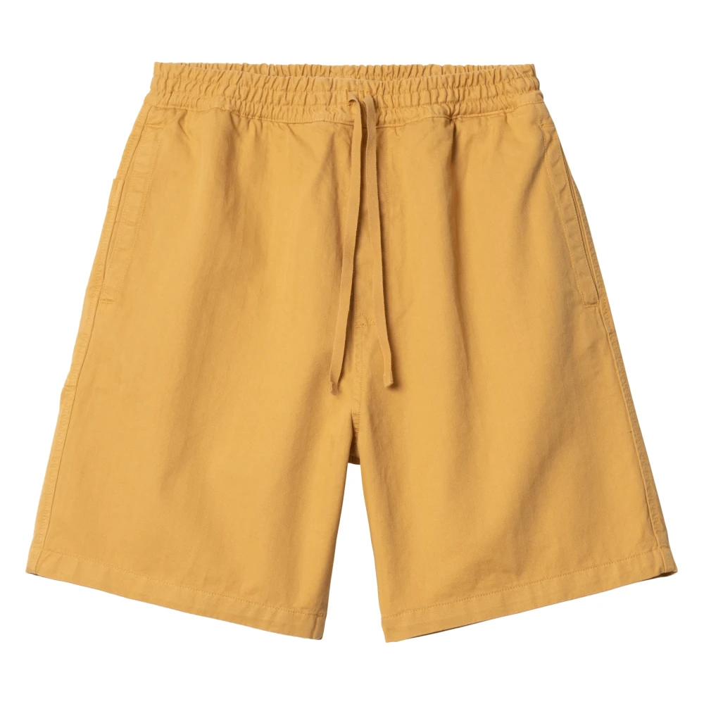 Carhartt WIP Gele katoenen Bermuda shorts met logo Yellow Heren