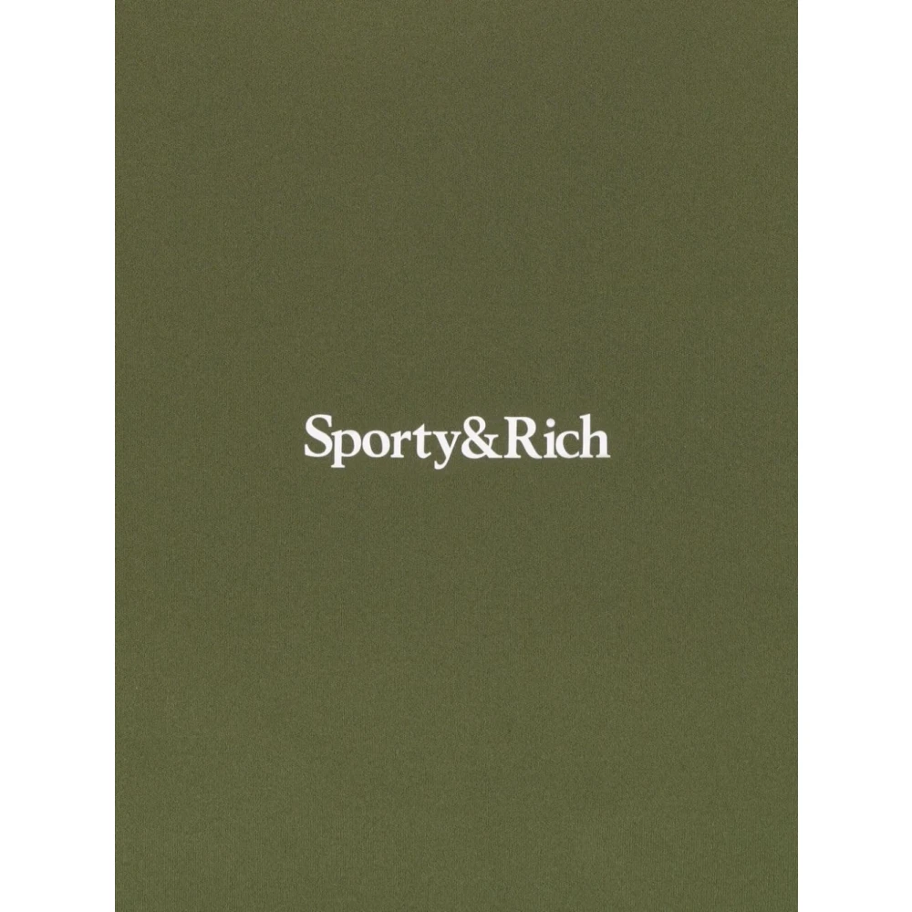 Sporty & Rich Hoge Taille Logo Legging in Mos Wit Green Dames