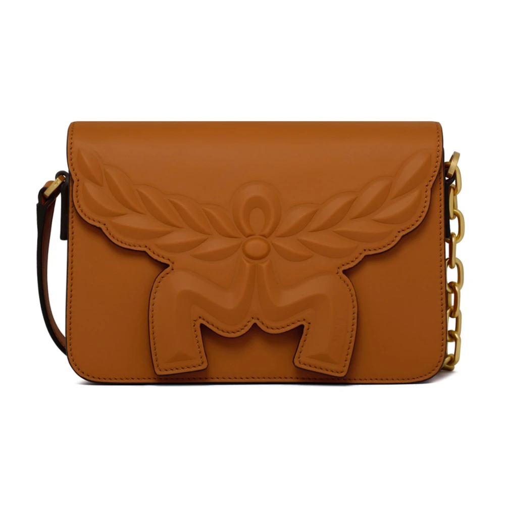 MCM Bruine Crossbody Tas met Reliëf Logo Brown Dames