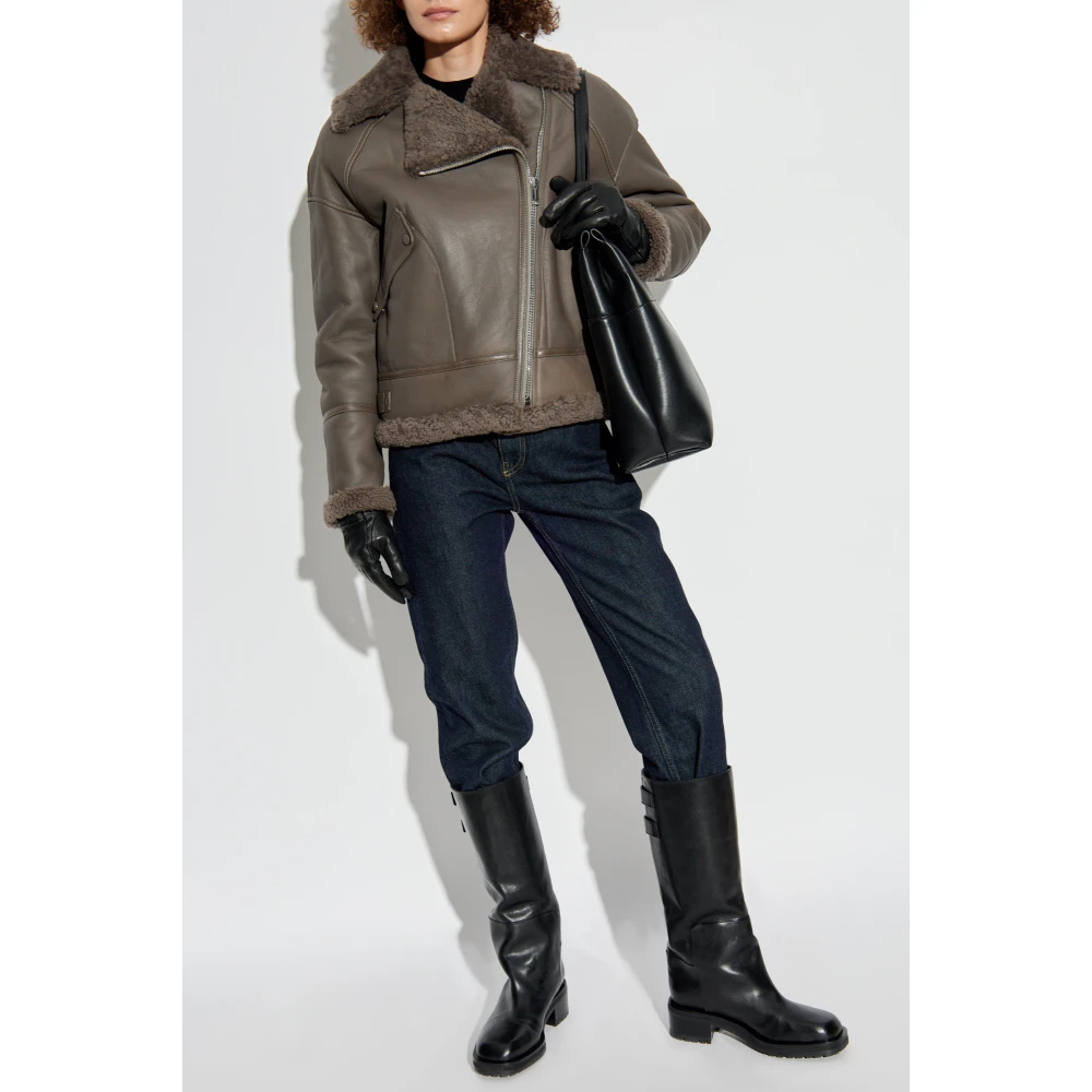 Yves Salomon Shearling Jas Gray Dames