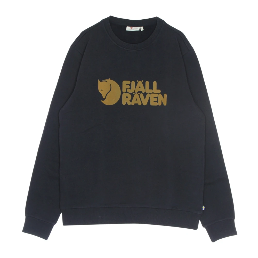 Fjällräven Men's Blue Logo Crewneck Sweatshirt Dark Navy - Sweatshirts - S - Sweatshirts & Hoodies