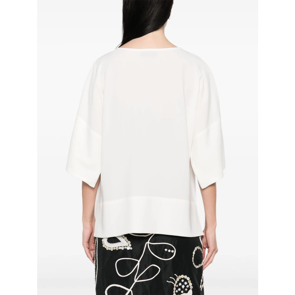 Alberto Biani Ivoor Shirts met Korte Mouwen Beige Dames