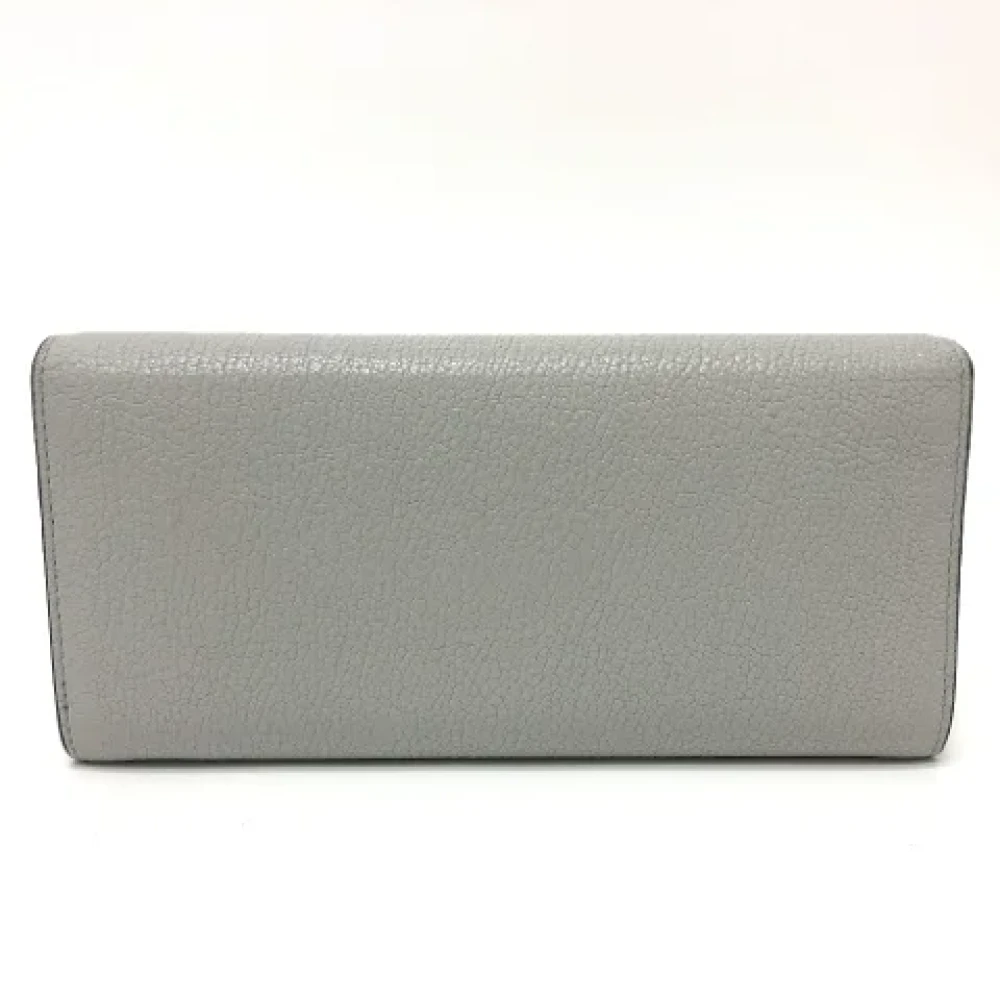 Miu Pre-owned Leather wallets Gray Dames
