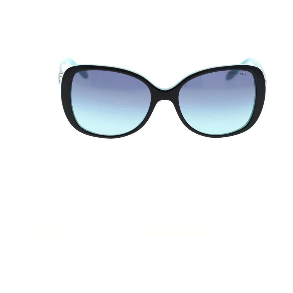 Tiffany Women's Black Rectangular Sunglasses With Crystals - Sunglasses - 55 Mm - Accessories