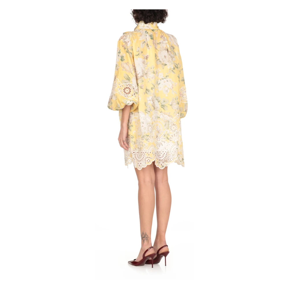 Zimmermann Gele Linnen Jurk met Kantdetails Yellow Dames
