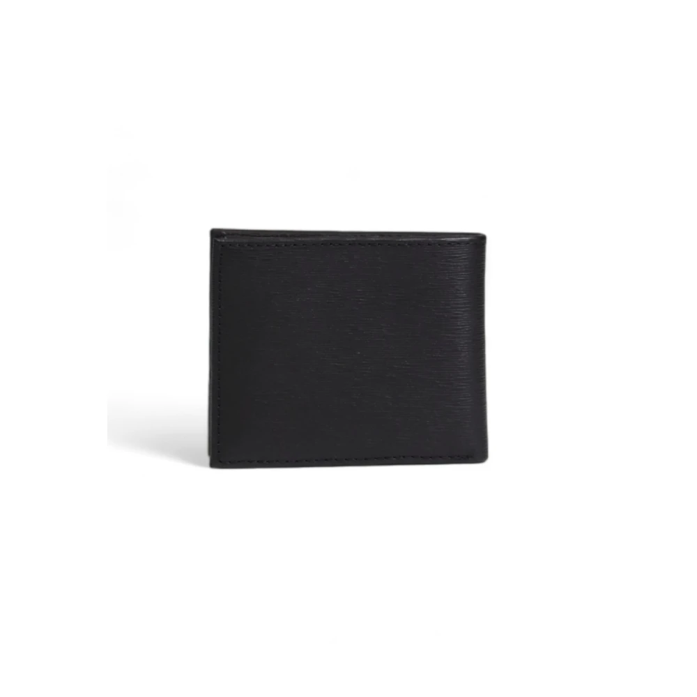 Tommy Hilfiger Zwarte Leren Heren Portemonnee Eenvoudig Black Heren