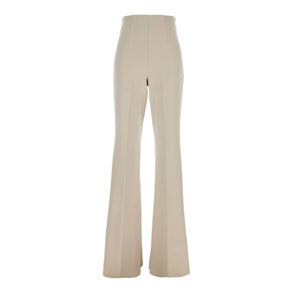Sportmax Women's Beige Flared Trousers In Tech Fabric - Wide Trousers - M - Trousers