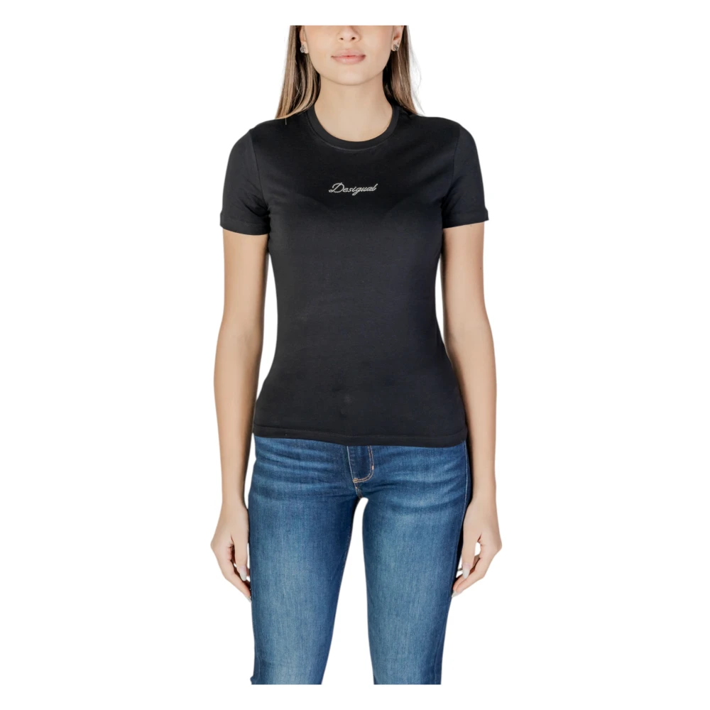 Desigual Women's Black Short Sleeve T-Shirt Medium