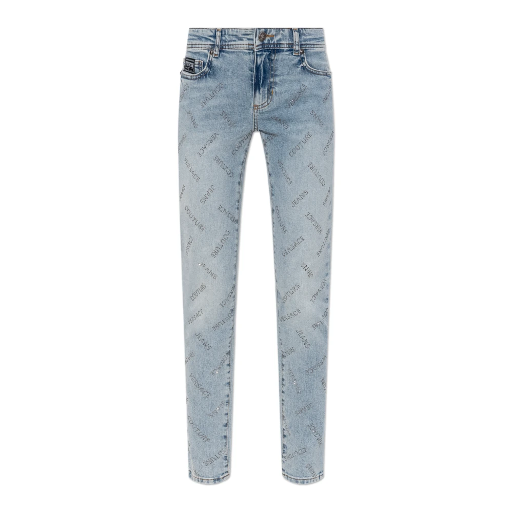 Versace Jeans Couture Jeans med skimrande applikationer Blue, Dam