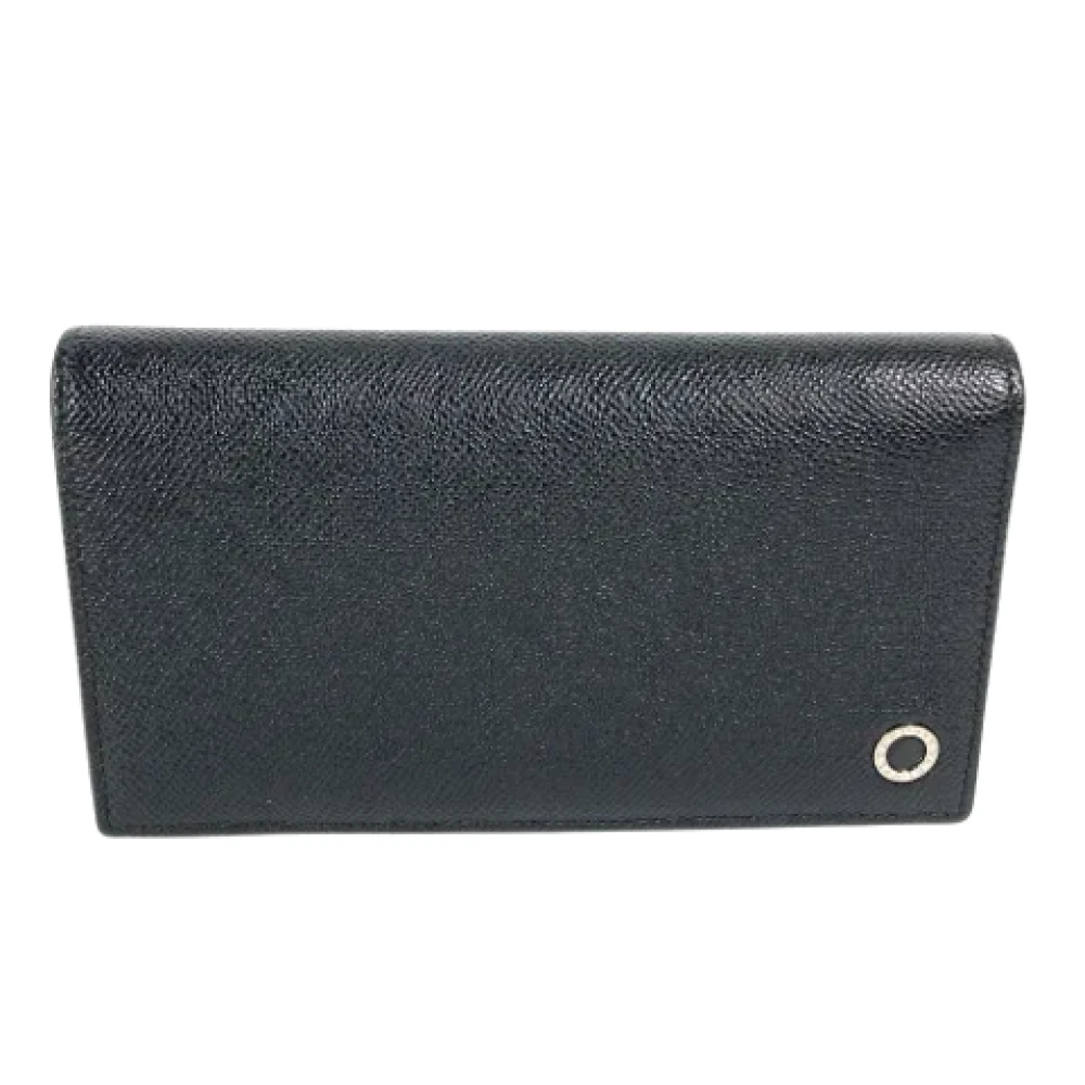Bvlgari Vintage Pre-owned Leather wallets Black Dames