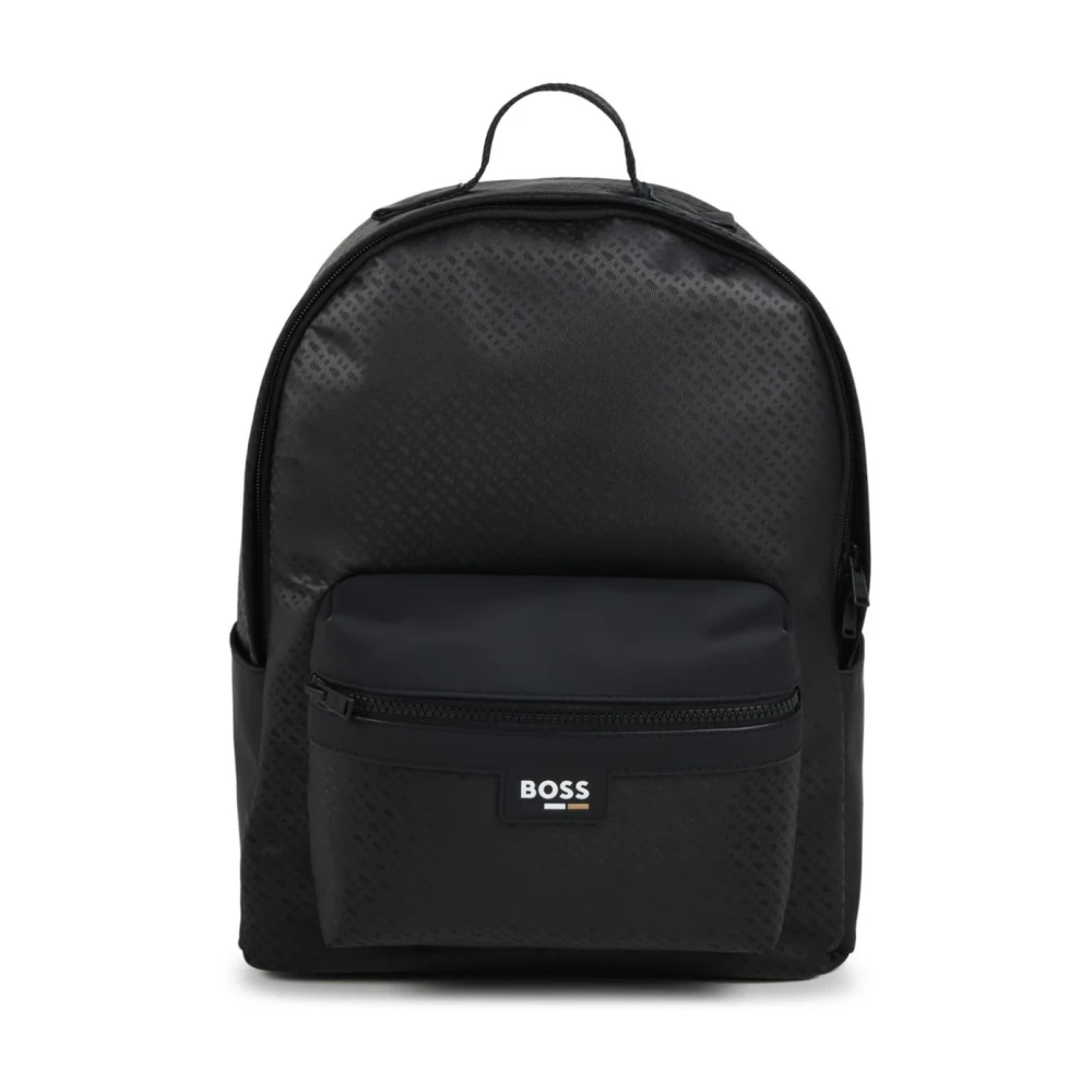 Hugo Boss Monogram Logo Svart Ryggsäck Black, Pojke