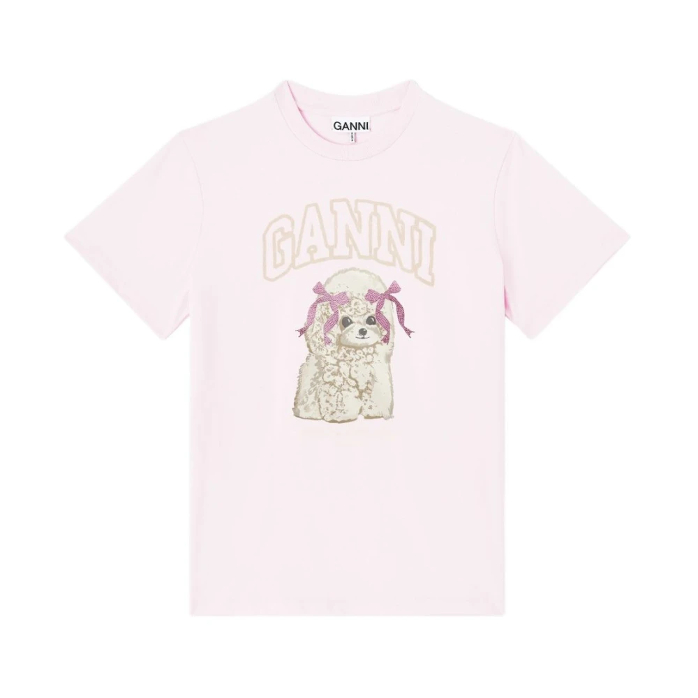 Ganni Women's Pink T-Shirts, Xs, T-Shirts And Polos
