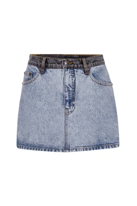 Patchwork Denim Kjol