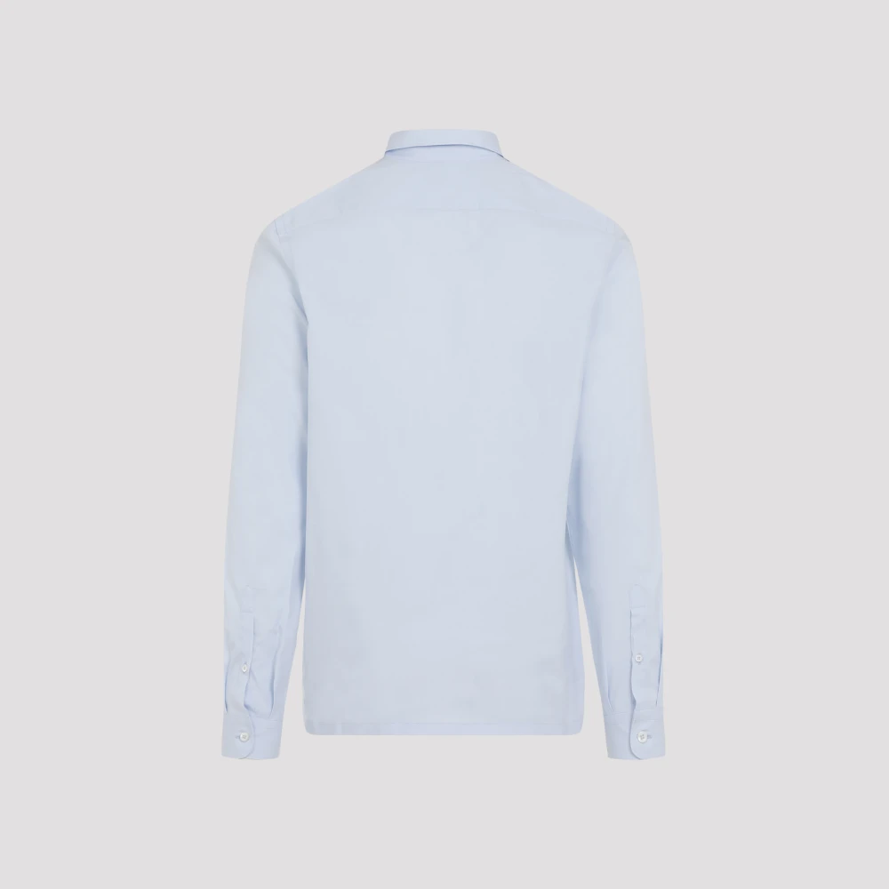Prada Blauw Overhemd met Puntkraag Aw24 Blue Heren