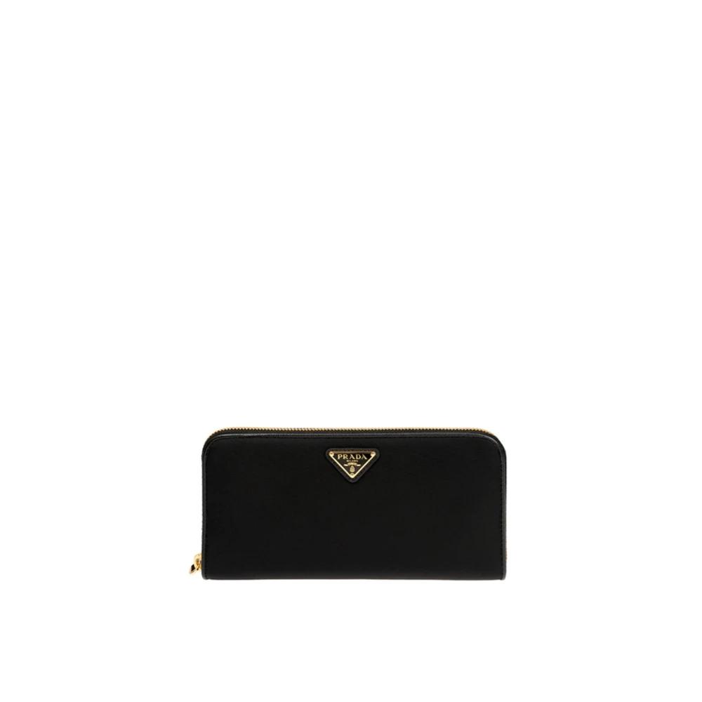 Prada Women's Black Wallets & Cardholders, One Size, Nylon Logo Wallet With Card Slots